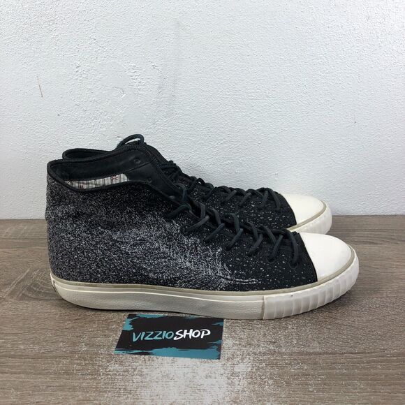 John Varvatos Bootleg Mid Feather Black Sneakers Men's 9.5 M A702B 006 - Picture 1 of 8